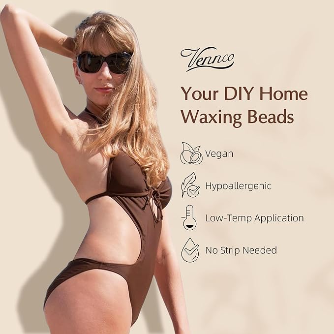 2.5lb Cream Hard Wax Beads, Premium Coconut-Infused Hair Removal Wax for Full Body - Ideal for Brazilian, Bikini, Legs, Arms, Chest, and Back