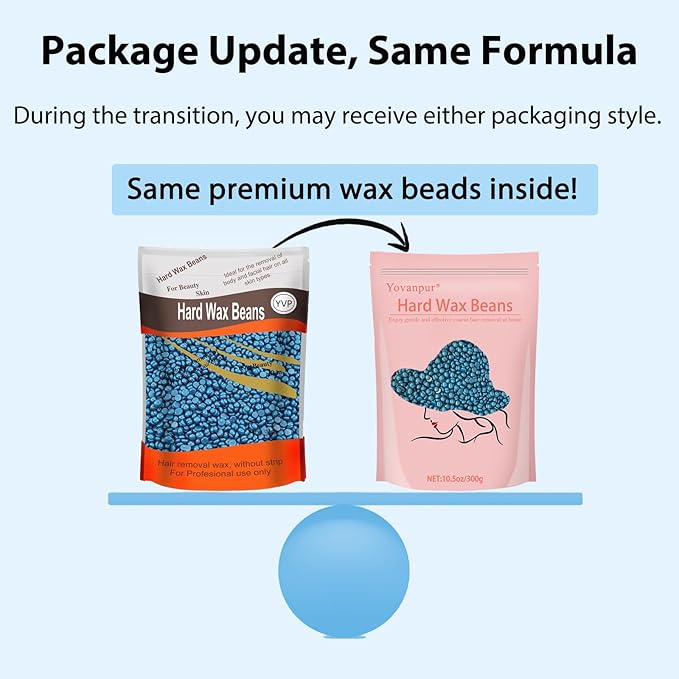 Hard Wax Beads for Brazilian Waxing, Sensitive Skin, Face, Eyebrow, Back, Chest, Legs At Home - Pearl Wax, 300g/bag (Dark Green)