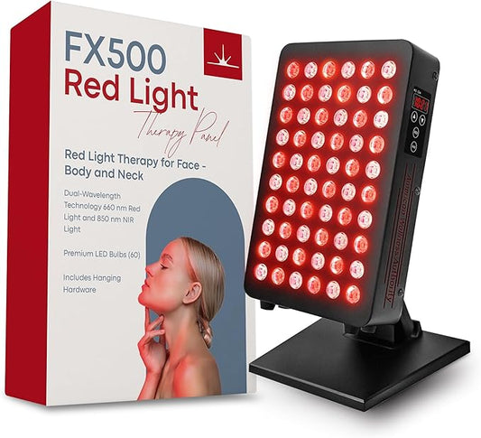 Red Light Therapy for Face and Body - 660nm & 850nm Infrared Red Light Therapy Panel for Skin, Muscles & Recovery – Full-Body LED Light Therapy Device with Stand