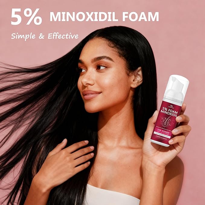 5% Minoxidil Hair Growth Foam - Men and Women Suitable for Hair Thinning Receding Hairline and Hair Loss to Hair Regrowth Get Thicker Fuller Hair for Women and Men