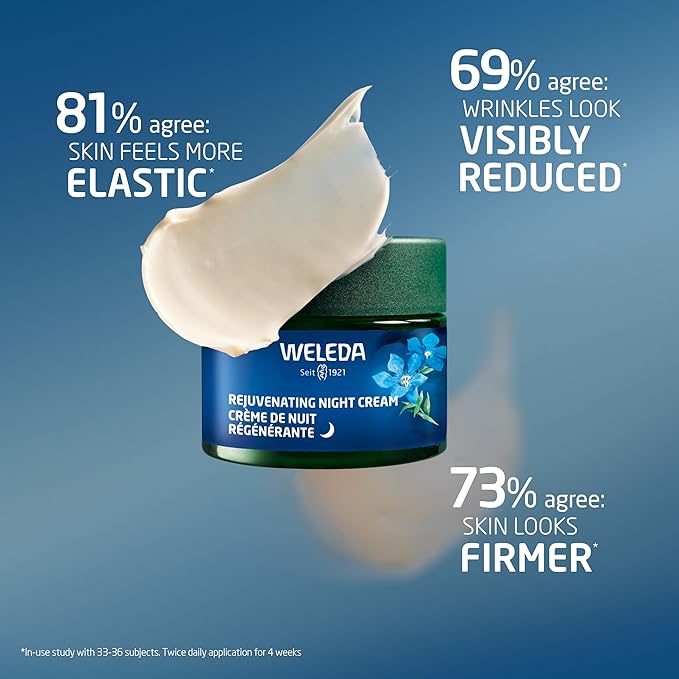 Weleda Face Care Rejuvenating Night Cream, Plant Rich Moisturizer with Blue Gentian and Edelweiss