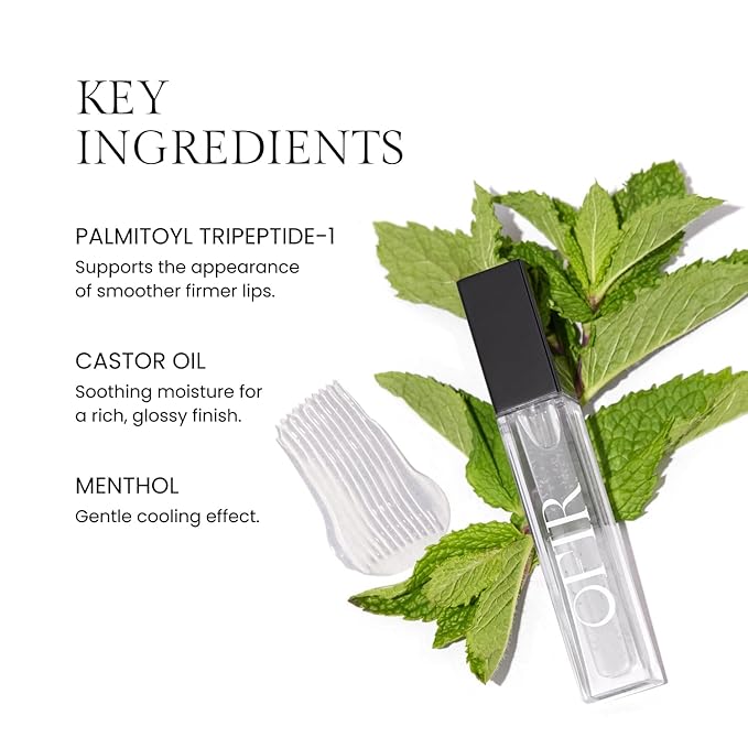 OFIR Surreal Shine Plumping Lip Gloss for Women | Clear, Non-Sticky, Hydrating Lip Gloss with Menthol & Vitamin E | High Shine, Vegan, Cruelty-Free | Clear - Transparent | 0.15 FL OZ