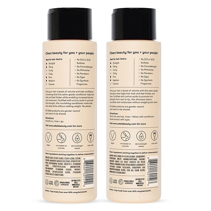 Odele Volumizing Sulfate-Free Shampoo & Conditioner Gift Set, Adds Moisture, Shine, and Fullness for Straight or Wavy Hair Types, 13 Fl Oz Each (2-Pack)