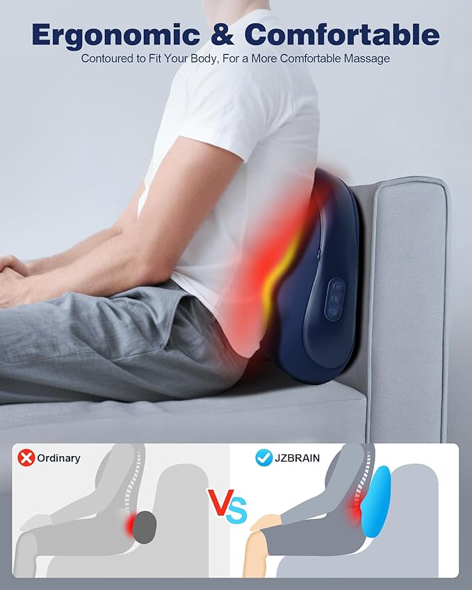 Shiatsu Back and Neck Massager with Heat – Deep Kneading Massage Pillow for Relaxation – Corded Design for Full Body Use