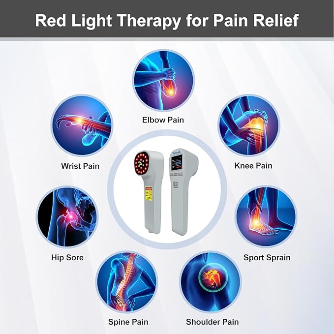 Red Light Therapy Device, 2x940nm+2x860nm+16x660nm, Cold Light Therapy Machine at Home, Handheld Light Therapy for Muscles Joints Relax, Light Therapy Wand Help with Pain for Body and Pets