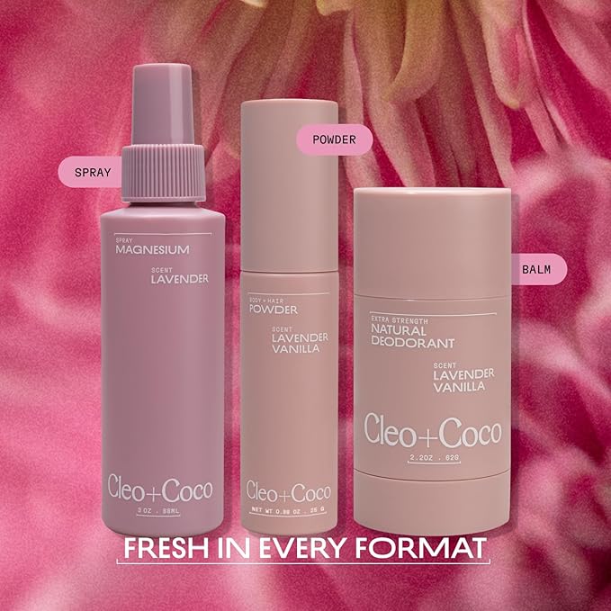 Cleo+Coco Extra Strength Deodorant Balm, Lavender Vanilla (2.2 oz), Natural Aluminum Free Deodorant for Women & Men with 5X Odor Fighters, 24+hour Odor Control, Free from Synthetic Fragrance, Vegan