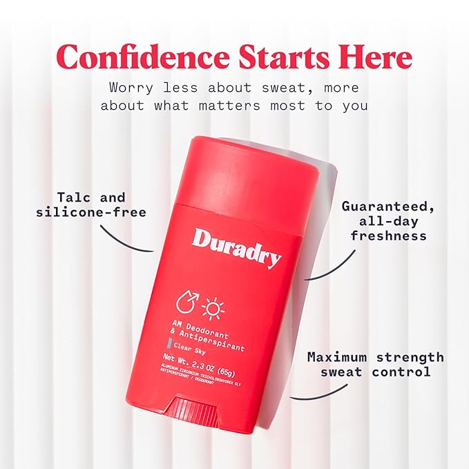 Duradry Clinical-Strength Antiperspirant Deodorant for Women and Men – Clean Formula with Natural Ingredients for Odor and Excessive Sweat Protection – Barca (SweetWater + Sea Salt) - pack of 2