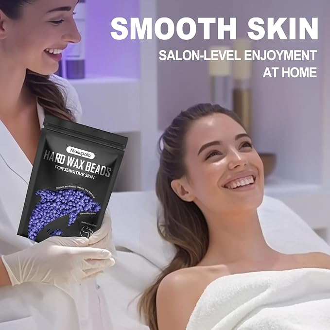 5lb Wax Beads for Hair Removal Bulk, 80 oz Big Bag of Purple Paperless Hypoallergenic Waxing Beads Refill for Salon & At-Home Use, Full Body (Brazilian, Bikini, Face, Underarm, Legs) Wholesale-Size