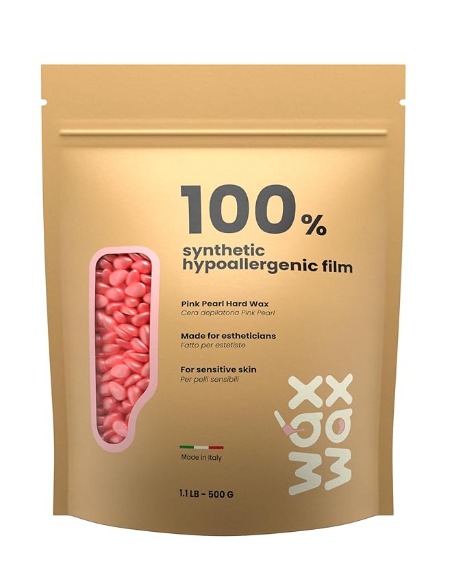 Premium Hard Wax Beads for Hair Removal – Hypoallergenic & Strip-Free, Smooth Low-Temp Formula, Suitable for Sensitive Skin – Perfect for Face, Bikini & Full Body (Pink Pearl - Bikini, 1.1 LB)