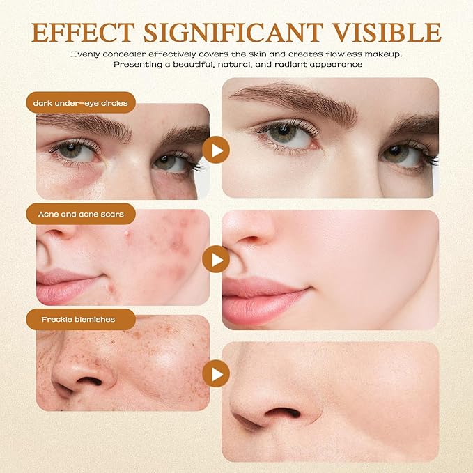 Mushroom Head Air Cushion CC Cream - BB Cream Face Makeup Foundation for Mature Skin Moisturizing Concealer Brighten Long-Lasting, Even Skin Tone for All Skin Types