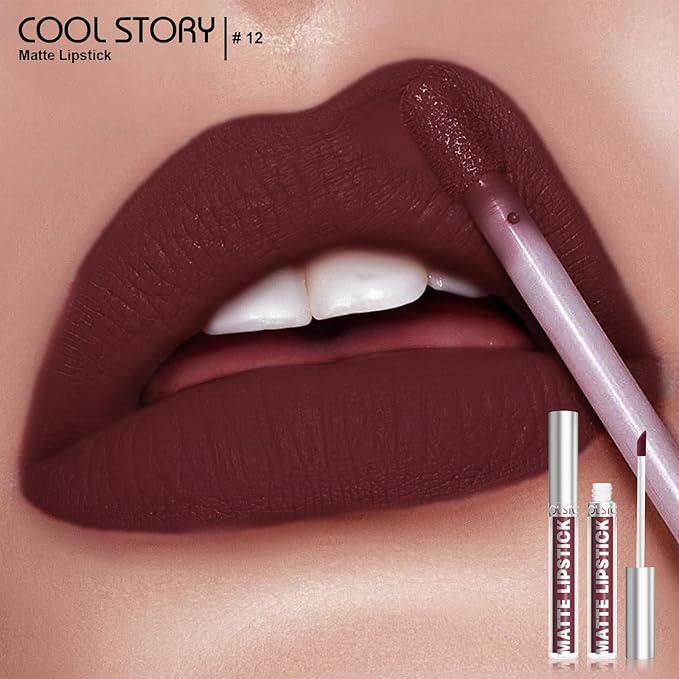COOL STORY Matte Lip Stain Tint Highly Pigmented Color Long-Lasting Waterproof (12)