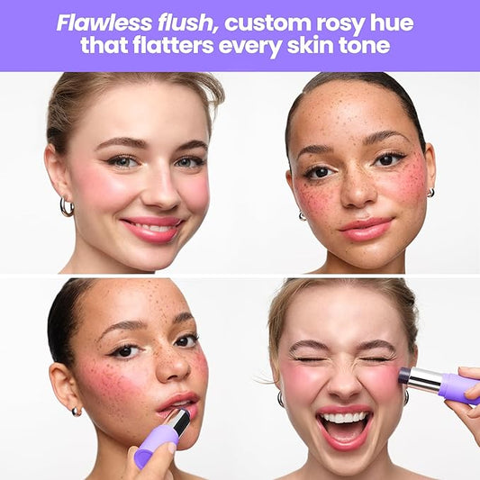 Wonderskin Blush Stick pH-Activated - pHlush Multi-Use Stick, Cream Tint for Cheeks and Lips, Cooling Nourishing Color-Adjusting Makeup