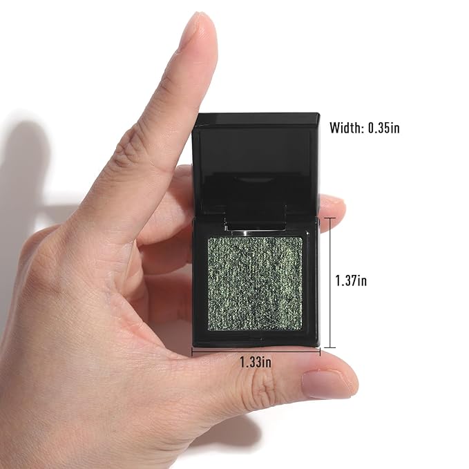 UCANBE Glass Single Eyeshadow Palette, Highly Pigmented Glitter Eye Shadow Powder, Professional Long-Lasting Waterproof Makeup Palette