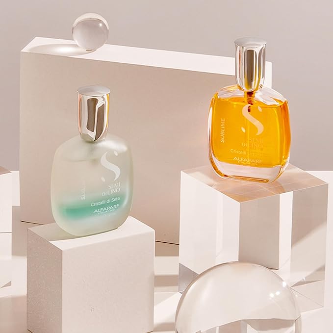 Alfaparf Milano Semi di Lino Sublime Cristalli Liquidi Hair Oil with Heat Protection - Smoothing Hair Serum with Frizz Control - Hair Shine Serum with Vitamin E & Color Fix Complex (0.51 Fl Oz)