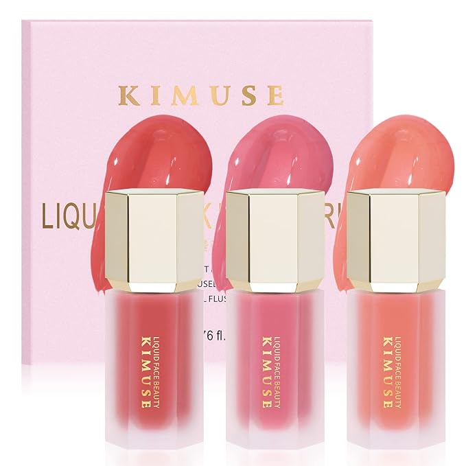 KIMUSE Soft Cream Blush - Liquid Blush for Cheeks, Long-Wearing Pigmented, Waterproof & Smudge Proof, Dewy Finish
