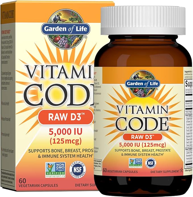 Garden of Life Vitamin Code Raw One Once Daily Multivitamin Capsules & Vitamin D