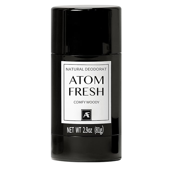 Atom Fresh Natural Deodorant For Woman – 72H Triple Odor Defense – Aluminum-Free, Baking Soda-Free – With Amino Acids, Mineral Powder, Plant-based Starch – Comfy Woody – Skin Safe – 2.9 oz