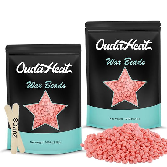 4.8lb Bulk Hard Wax Beads for Hair Removal and Brazilian Full-Body Waxing, Gentle on Sensitive Skin, Bikini Face Leg Underarm Back Chest, Fine and Coarse hair, At-Home and Professional Salon Use, Pink