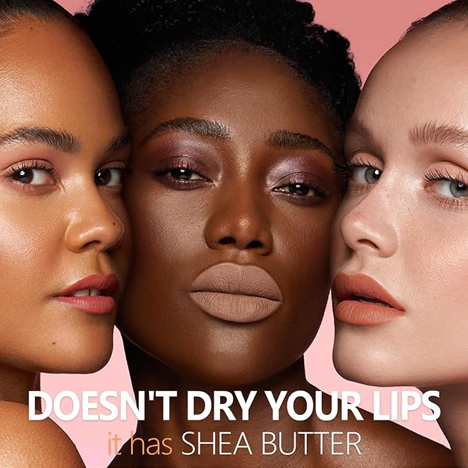 Dark Red Pink Berry Lipstick 3Pc Long Lasting Lipsticks for Women Pigmented Smudgeproof Transferproof Vegan Cruelty Free Lip Color, A66/44/48