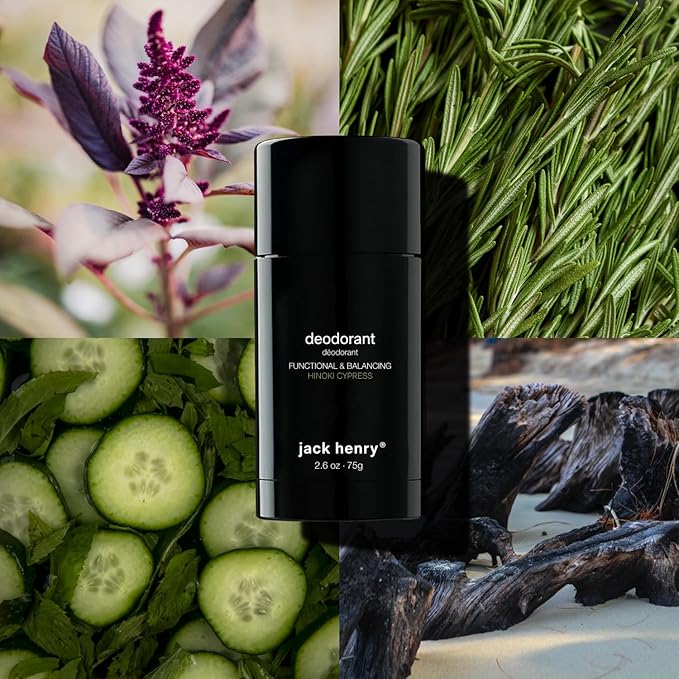 Jack Henry Natural Deodorant for Men & Women, Santal Musk Scent, Aluminum Free Deodorant with Shea Butter, Probiotics, Vegan Plant Based, Long Lasting, Baking Soda Free with Coconut MCT, 2.65 oz