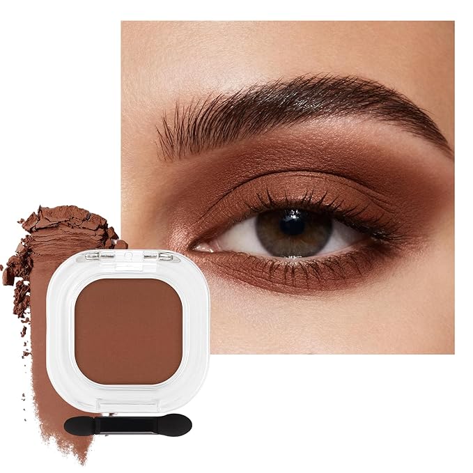 Erinde Warm Brown Single Eyeshadow Palette, Matte Cream Eye Shadow for Older Women, Blendable Long-Lasting Waterproof Eye Makeup Palette, High Pigment Powder Sombra De Ojos, 01 Warm Espresso