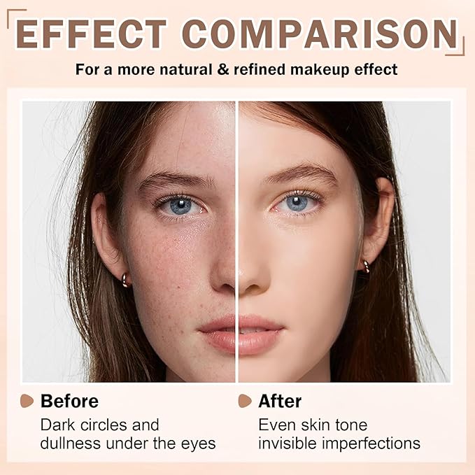 CAHIUYOA Magic Minerals Airbrush Foundation Spray Makeup Silky Full Coverage Airbrush Flawless Foundation for Mature Skin,Natural Matte Finish Moisturizing Makeup Primer - 03 Nude