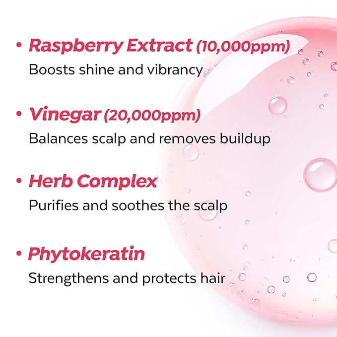 A’PIEU Raspberry Hair Vinegar Duo Set – 2 Pack Clarifying Scalp Cleanser & pH Balancing Hair Rinse, Removes Buildup & Dandruff, Detox Treatment for Oily Scalp, K-Beauty Hair Care, 6.76 fl oz x 2
