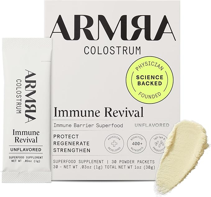 ARMRA Colostrum™ Powder | Unflavored | Gut Health & Bloating | Skin & Hair | Immunity | Keto, Gluten & Fat-Free | 30 Servings