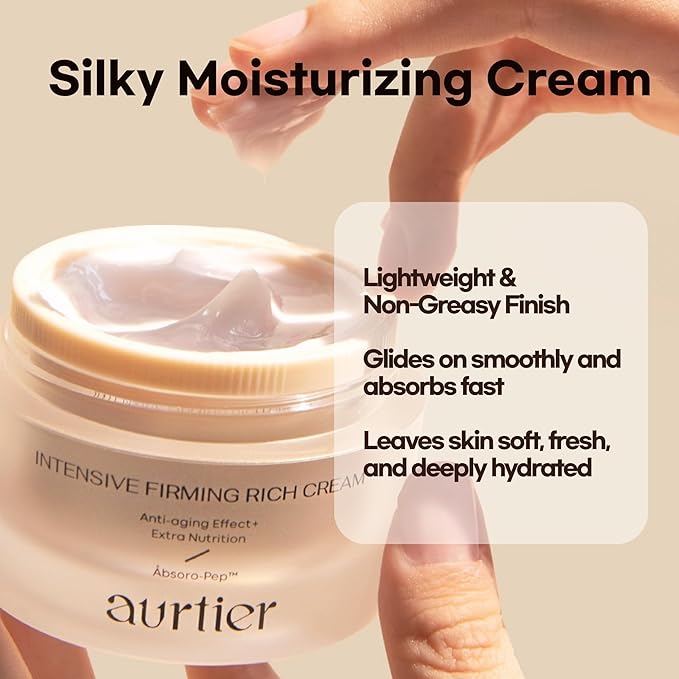 Intensive Firming Rich Cream, Anti-Aging Moisturizer with Collagen Peptides EGF Hyaluronic Acid for Wrinkle Smooths, Firming, Lifting & Deep Hydration 1.69 Oz