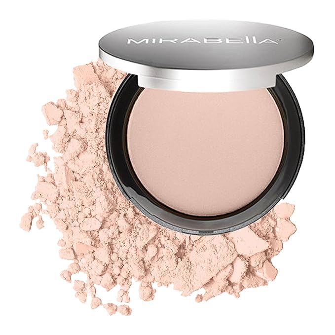 MIRABELLA - Pure Press Foundation, HD-Finish Pressed Powder, Buildable Mineral Pressed Powder Compact with Nourishing Jojoba, Age-Defying Makeup for All Skin Types, Original Fair I