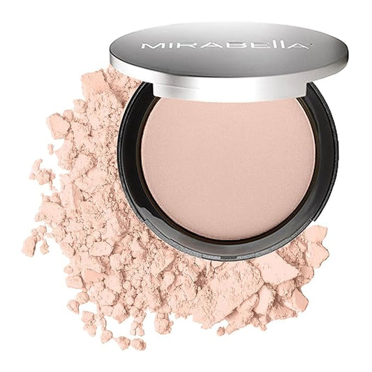 MIRABELLA - Pure Press Foundation, HD-Finish Pressed Powder, Buildable Mineral Pressed Powder Compact with Nourishing Jojoba, Age-Defying Makeup for All Skin Types, Original Fair I
