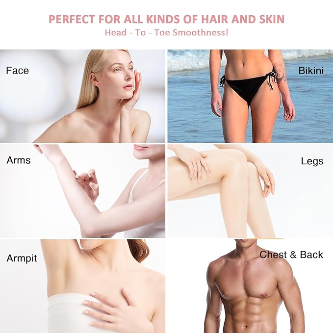 Waxing Kit -Digital Wax Warmer Machine for Hair Removal with 4 Packs of Hard Wax Beads & Silicone Pot for Full Body, Legs, Face, Eyebrows, Bikini, Brazilian at Home Waxing Kit for Women Men