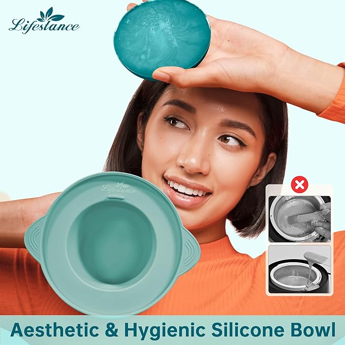 Lifestance Waxing Kit for Women & Men - L3 VelviMint Digital Warmer, Silicone Wax Pot Liner, Hair Removal Kit with 14.1oz Hard Wax Beads & Oil Spray, Professional for Home Brazilian Bikini Face Leg