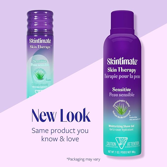 Skintimate Skin Therapy Sensitive Skin Moisturizing Shave Gel for Women with Vitamin E, Aloe and Olive Butter, 7 oz - 3 Pack
