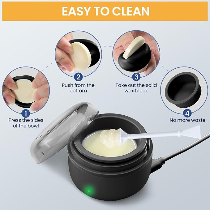 Nose Hair Wax Kit for Men, Nose Wax Removal with 100 g Wax, 40 Applicators, 15-20 Times, Ear Nasal Hair Waxing For Men and Women, Usb Rapid Heating, Constant Temperature, Painless, Black