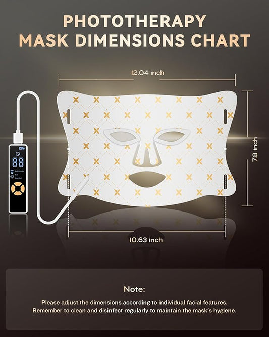 FOLOKE LED Light Therapy Mask Skin Care Mask, LED Red Light Therapy 630nm & 830nm Wavelength for Home Use, Body Beauty Machine for Care at Home