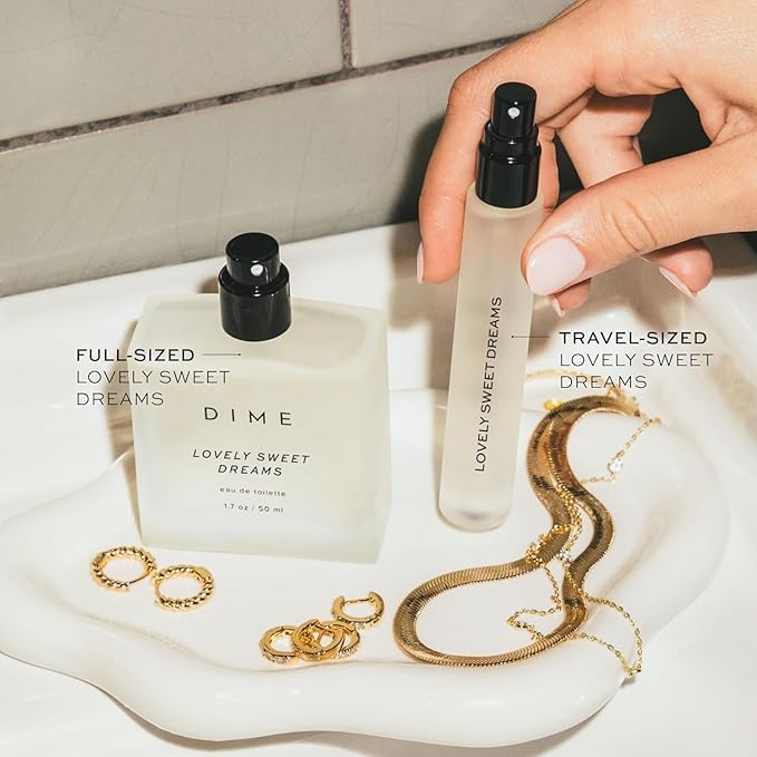 DIME Beauty Perfume Lovely Sweet Dreams, 0.34 oz / 10 ml - Warm Vanilla and Floral Scent, Hypoallergenic, Clean Perfume, Eau de Toilette For Women (Packaging May Vary)