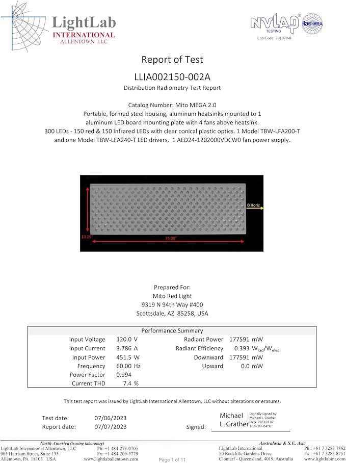 Mito Red Light - MitoMEGA 2.0 Red Light Panel - Red Light Therapy for Face and Neck – Red Light Therapy Panel - Red Light & Near Infrared Red Light Therapy - at-Home Red Light Therapy for Body