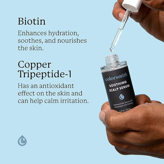 Soothing Scalp Serum, Biotin and Copper Tripeptide Formula, Antioxidant-Rich, 1 fl oz