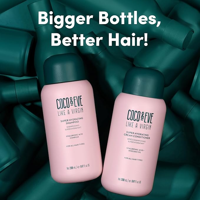 Coco & Eve Like a Virgin Shampoo & Conditioner Bundle Set - Natural, Sulfate free Hair Care with Argan Oil, Coconut and Avocado Oil | For Dry Damaged, Color Treated Hair | Anti Frizz (8.4 fl oz each)