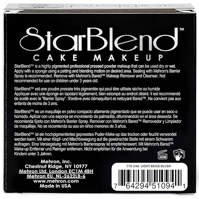 Mehron Makeup StarBlend Cake (2 oz) (LIGHT BEIGE BLUSH)