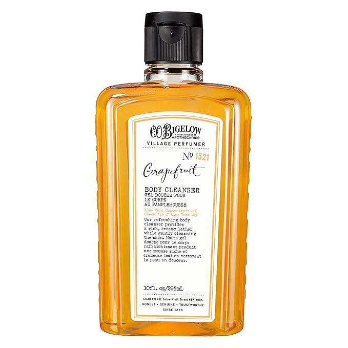 C.O. Bigelow Grapefruit Body Wash, Village Perfumer Moisturizing Body Wash with Aloe Vera, 10 Fl Oz