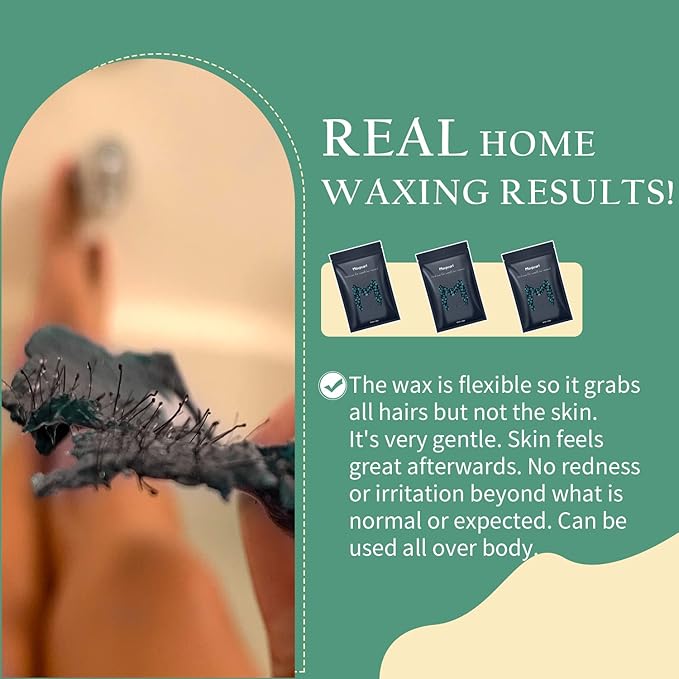 Maxpearl Hard Wax Beads, 300g Hair Removal Wax Beans for Brazilian Bikini, Face, Eyebrows, Underarms, Arms, Chest, Back, Legs, Pack of 3