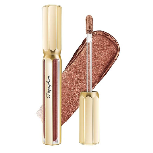 Chocolate Lipsticks for Women Metallic Lipstick Long Lasting Non Stick Cup Lip Gloss, Shimmer Lightweight Hydrating Full Coverage Lip Color, DP109 Candy
