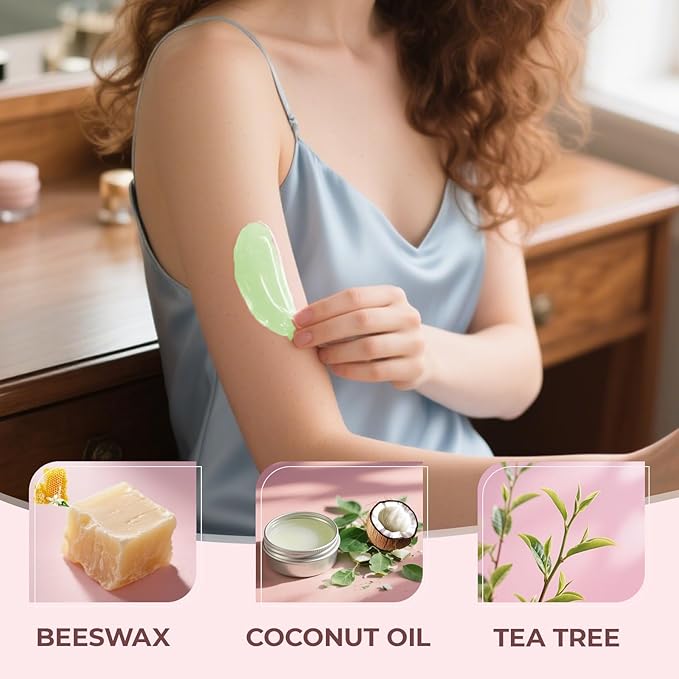 Hard Wax Beads for Hair Removal - 2.5lb/40oz Sensitive Skin Waxing Kit with 20 Sticks for Brazilian, Bikini, Underarms, Face & Body - Large Bulk Tea Tree Wax Beads