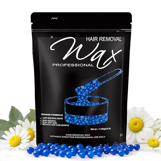 2.5lb Wax Beads, Hard Wax Beads with Coarse Hair Formula -Wax Beads for Hair Removal Sensitive Skin Women, Idea for Full Body, Legs, Face,Bikini and Brazilian (Chamomile)