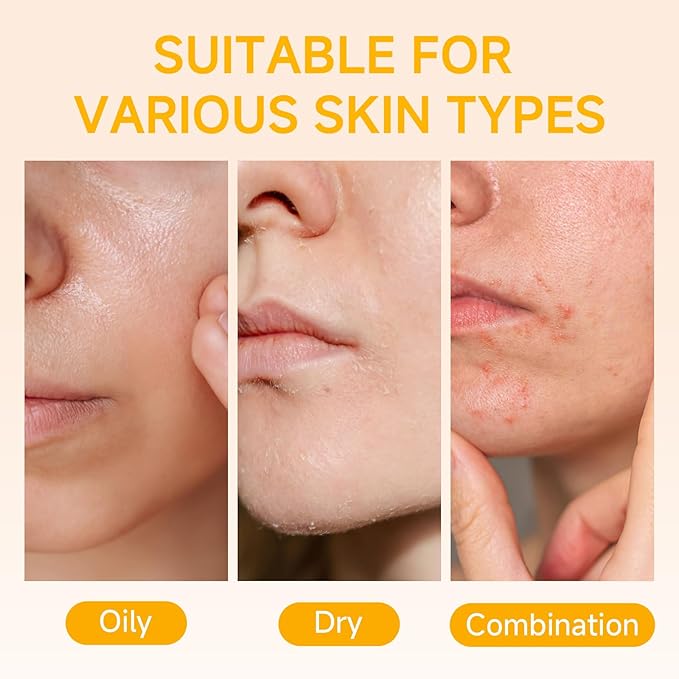 Vitamin C Serum, Hyaluronic Acid Serum for Face, 2 Packs All-In-One Hydrating Rich in Ferulic & Vitamin E for All Skin Type Facial Skincare Smooths Fine Lines for Neck Face