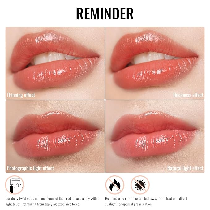 Oulac Moisturizing Red Lipstick for Women - Moisture Shine Hydrating Lipstick & Tinted Lip Balm for Dry Lips, Medium Coverage Lip Color | Juicy Look, Glossy Finish, Vegan, Cruelty-Free (16)