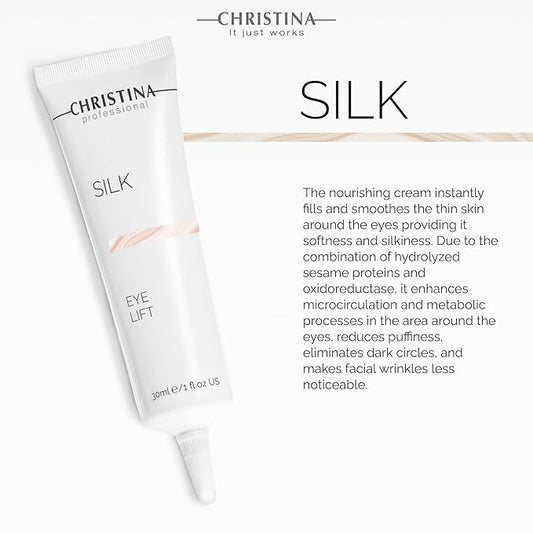 -CHRISTINA- Silk Eyelift Cream | Under Eye Cream Revitalizes, Smoothes, and Combats Aging with Enhanced Microcirculation | For Normal And Dry Skin 30ml