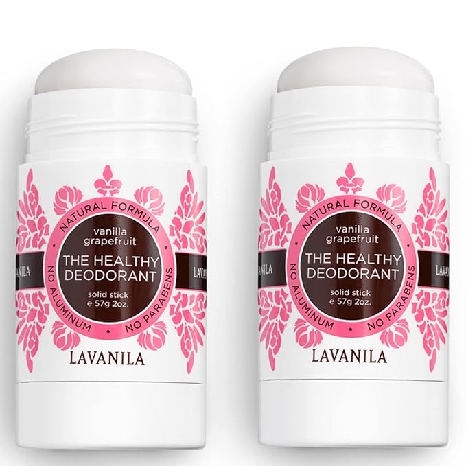 Lavanila Vanilla Grapefruit Deodorant for Women 2-Pack (2 Oz Each) - Natural Aluminum Free Solid Stick Deodorant, Made In USA, Vegan